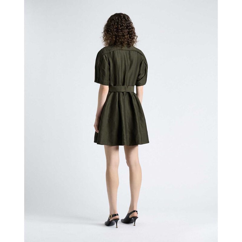 Cue Khaki Linen Blend Mini Dress image number 1